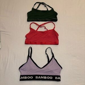 Bamboo Bralettes‎ (3)  Size Medium. 2 Crossback and 1 Straight Strap. Super Soft